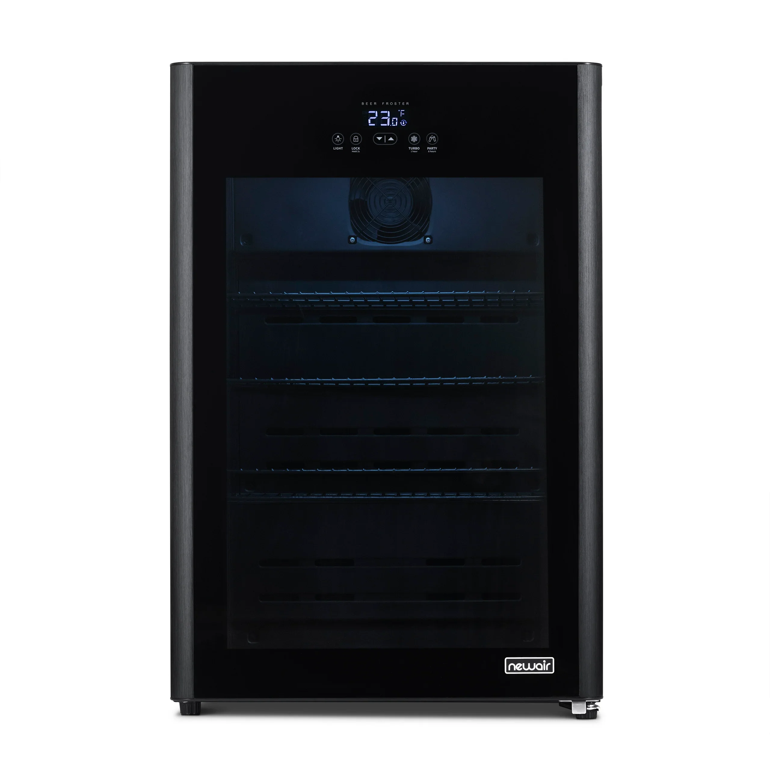 2025 Newair® Refrigerador de Bebidas Negro Independiente para 125 Latas con Función de Congelación Rápida – 22,1”