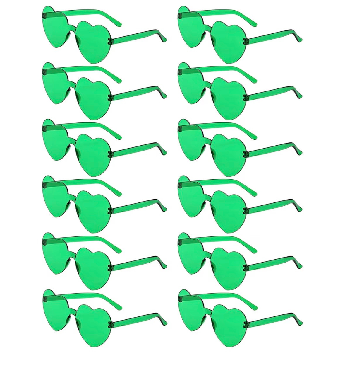 St Patrick��s Green Heart Shape Sunglasses 1021