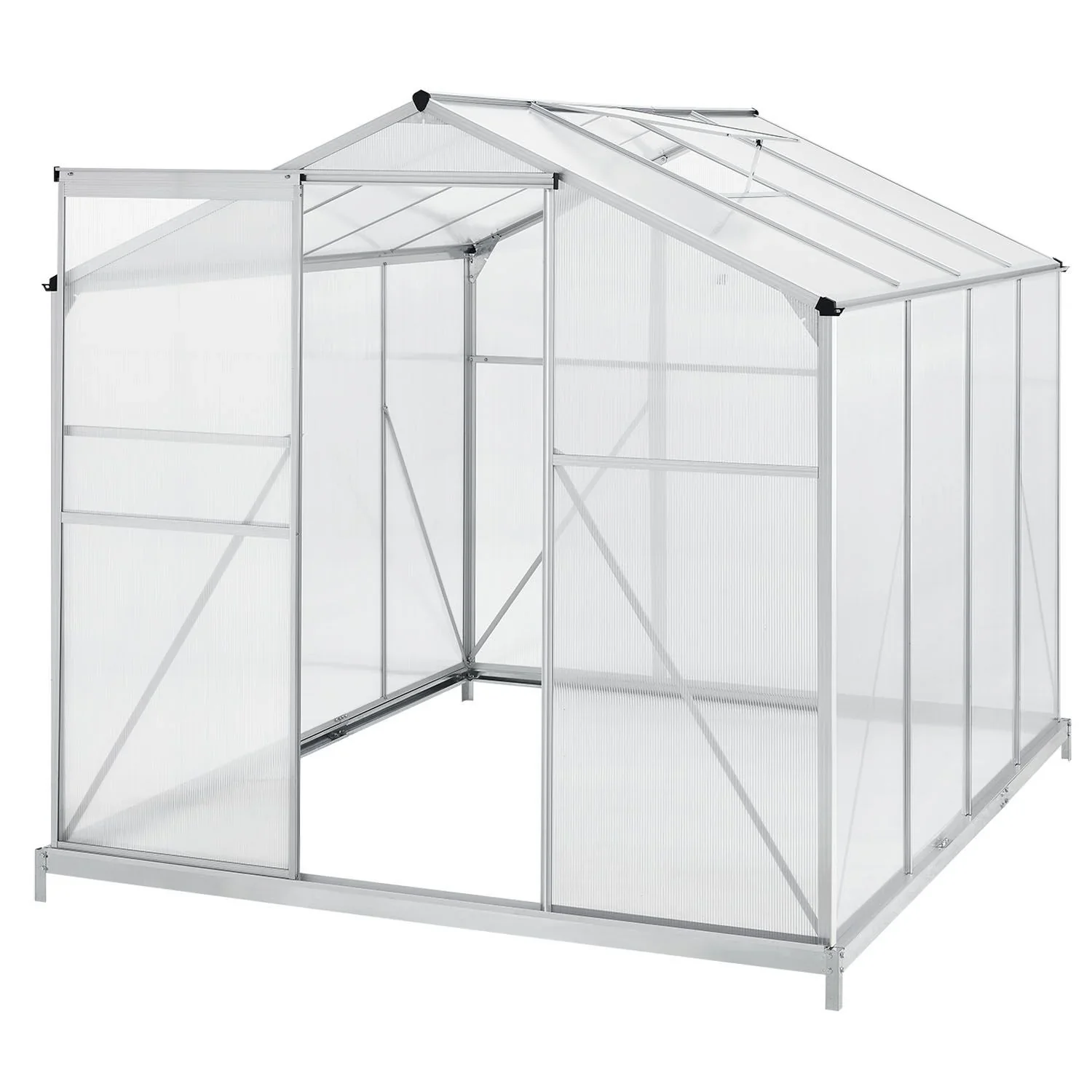 2025 Invernadero de jardín de aluminio con base – Ideal para frutas, verduras y resguardo invernal