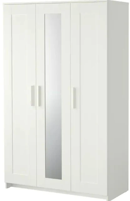 2025 IKEA BRIMNES kledingkast met 3 deuren ?C Wit, 117 x 190 cm, met spiegel en verstelbare planken