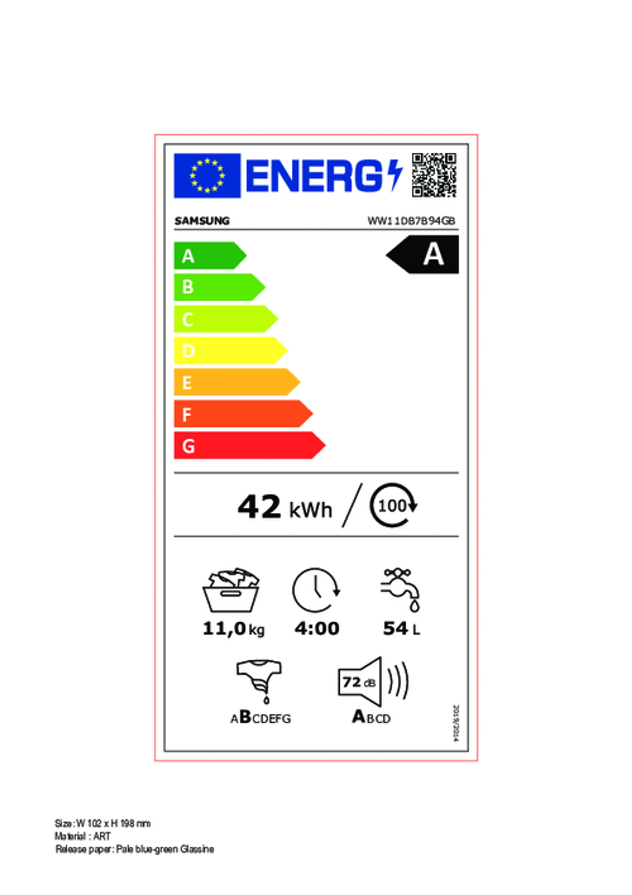 Samsung Wasmachine WW11DB7B94GB BESPOKE AI Wash 7000-serie
