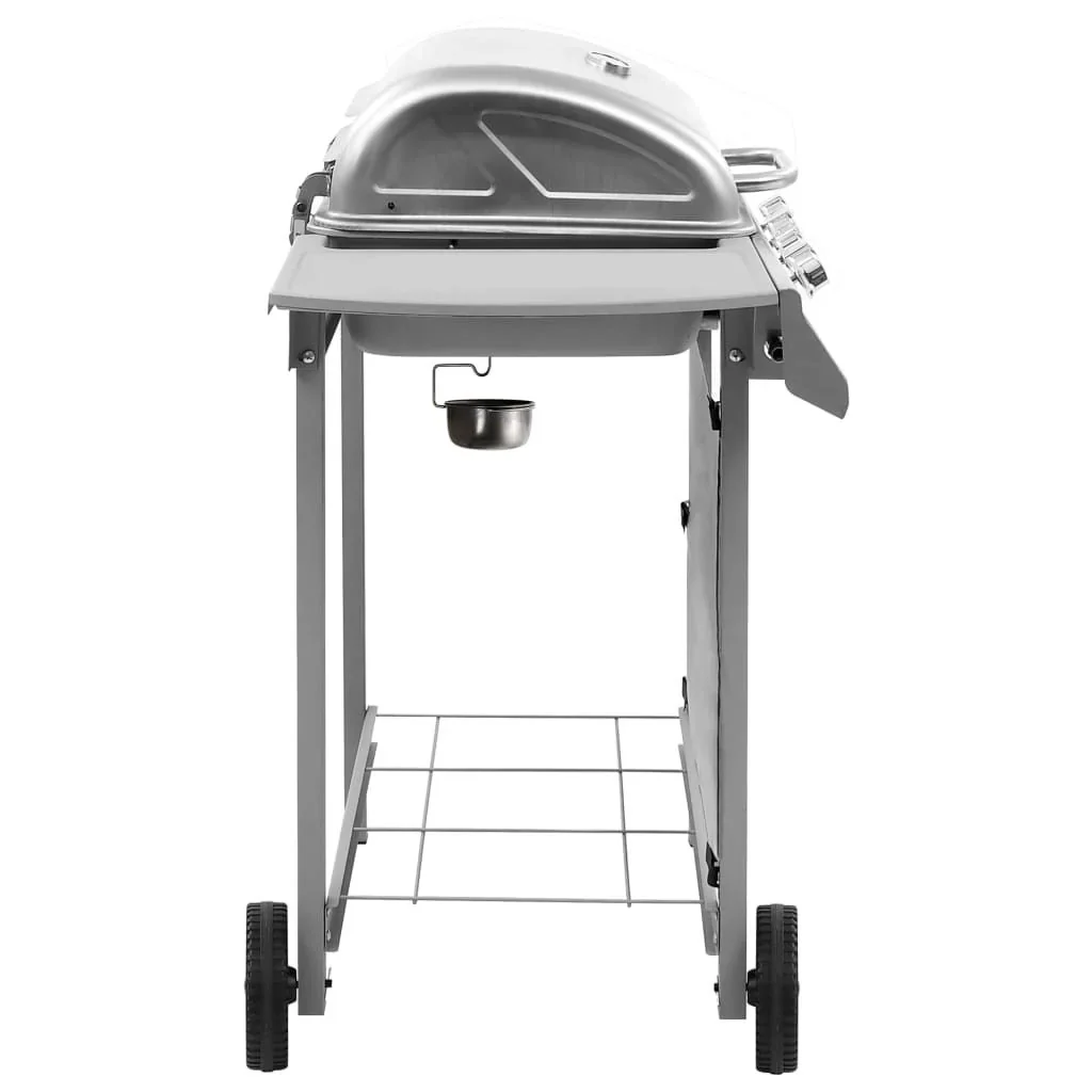 Barbacoa De Gas Con 4 Fogones Plateada Vidaxl
