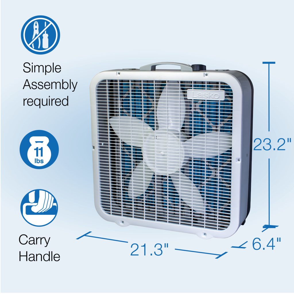 Lasko Air Flex 2-in-1 Box Fan & Air Purifier, 20-Inch, 3 Speeds, White, FF305