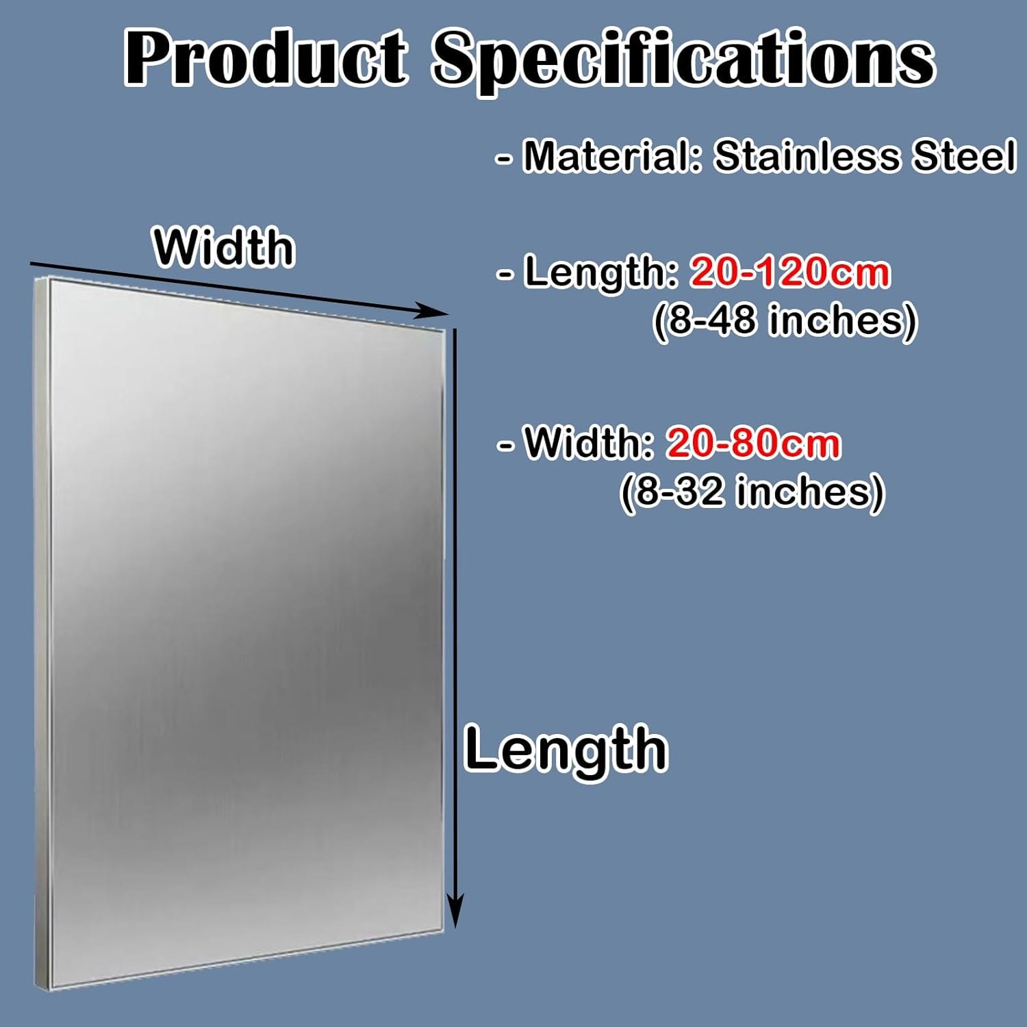 Generisch Selbstklebende Edelstahl-Isolierplatte, 80 x 70 cm, Hitzeschutz für Mikrowelle und Herd, Kühlschrank-Isolierplatte, Wandschutz, hochtemperaturbeständig