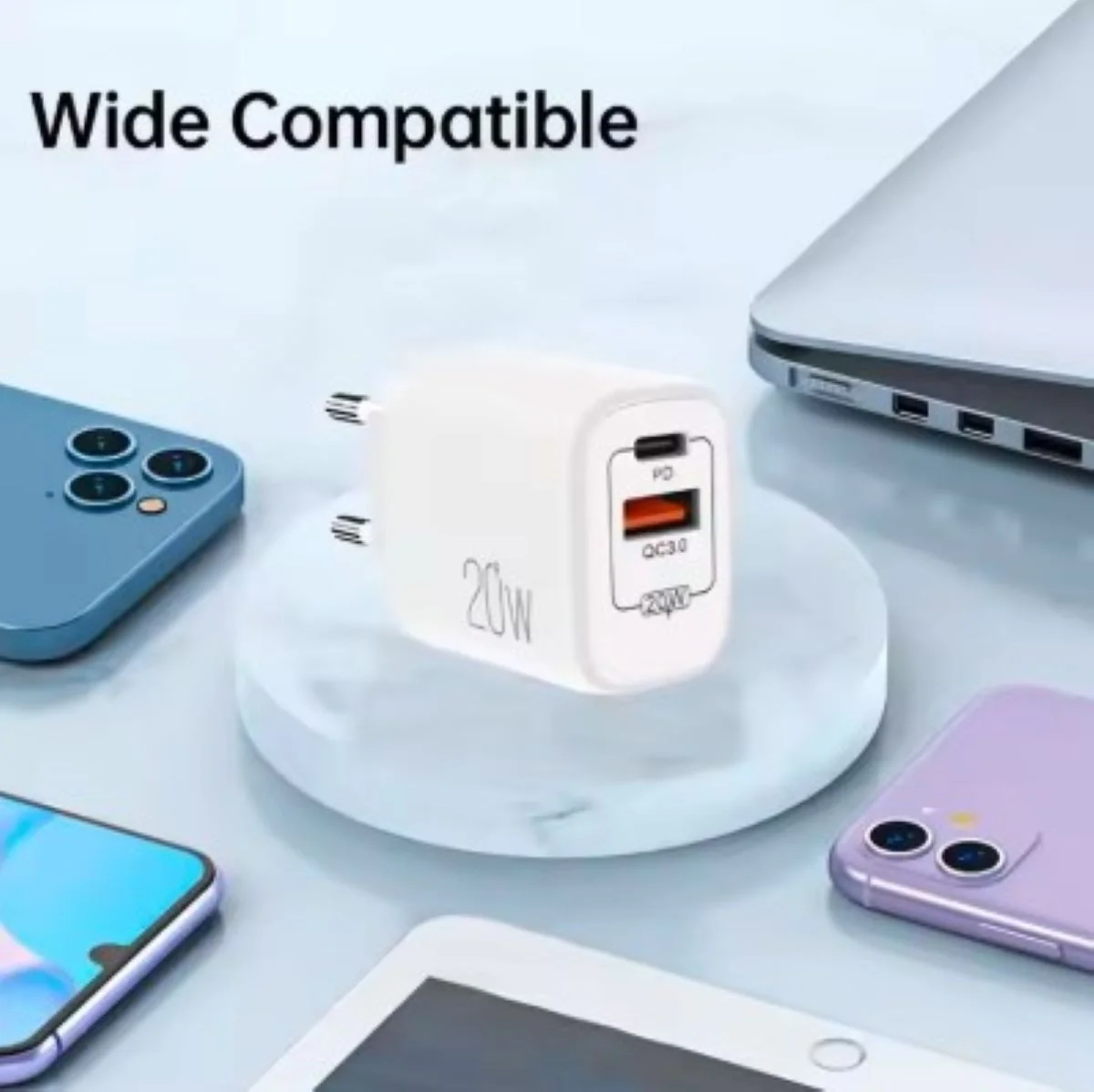 Schnellladegerät USB-C + USB-A Dual Netzteil Universal mit Kabel