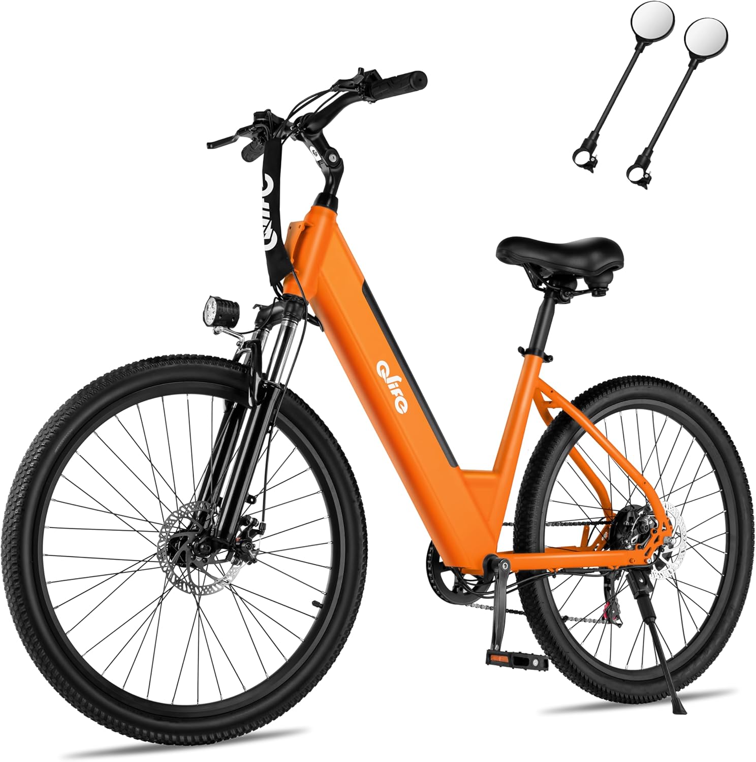 Qlife Cityone Electric Bike for Adults 26 Step-Through 22MPH Ebike with 2.1 Tire,UL2849 Certified Built-in Removable Battery,Peak 750W Motor Ebikes with 7 Speed, Commuter E Bicycle