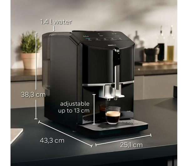 Siemens EQ300 Fully Automatic Bean to Cup Coffee Machine - Black | TF301G19