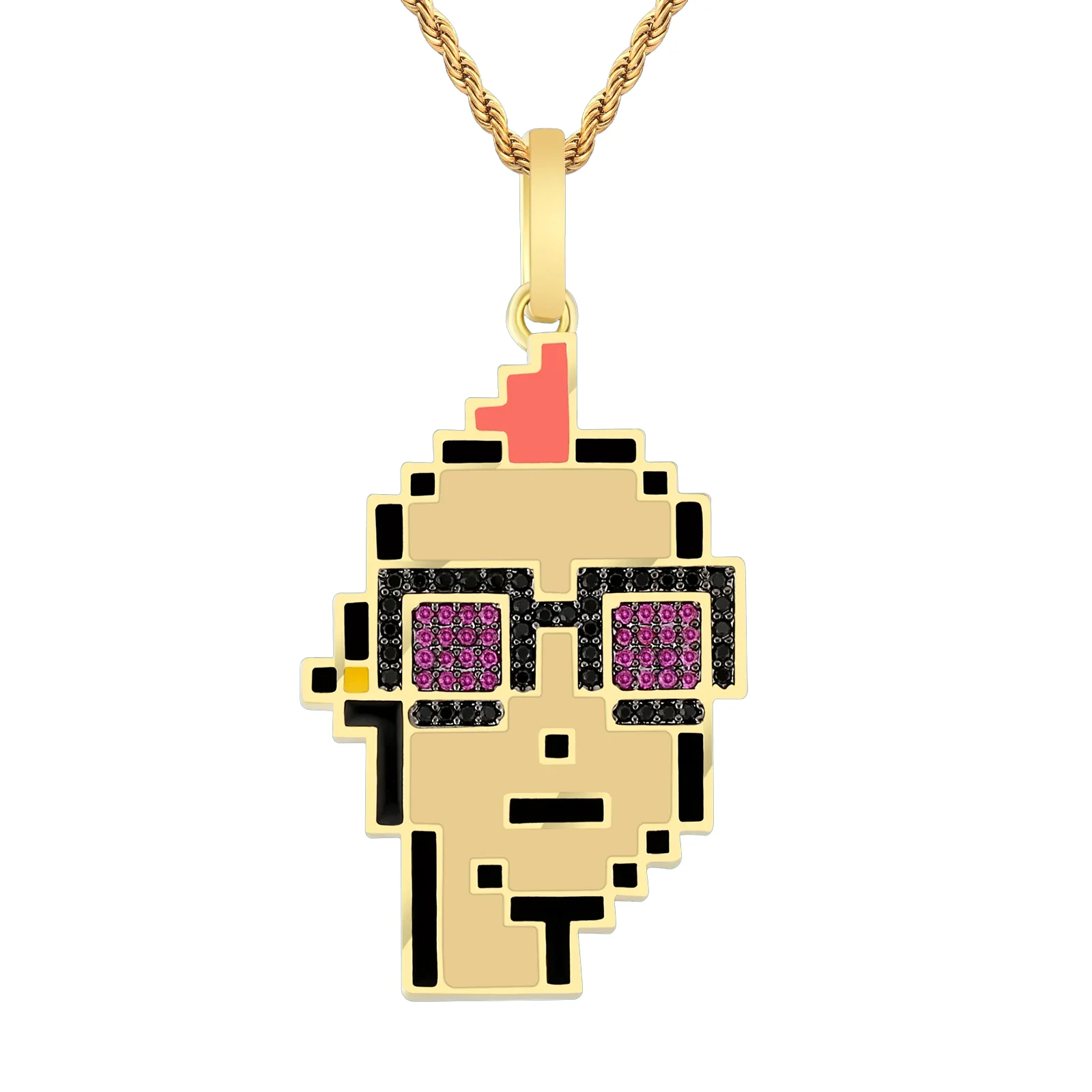 Big Daddy Iced Out Cryptopunk NFT Pendant #2 - Limited edition