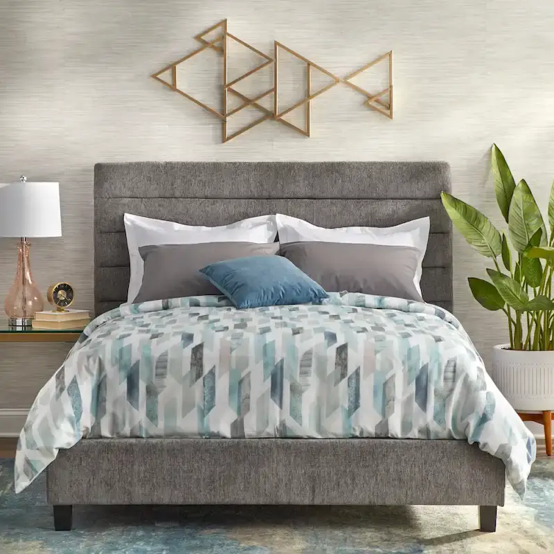 Raquel Queen Upholstered Bed with Channel Back by Lifestorey