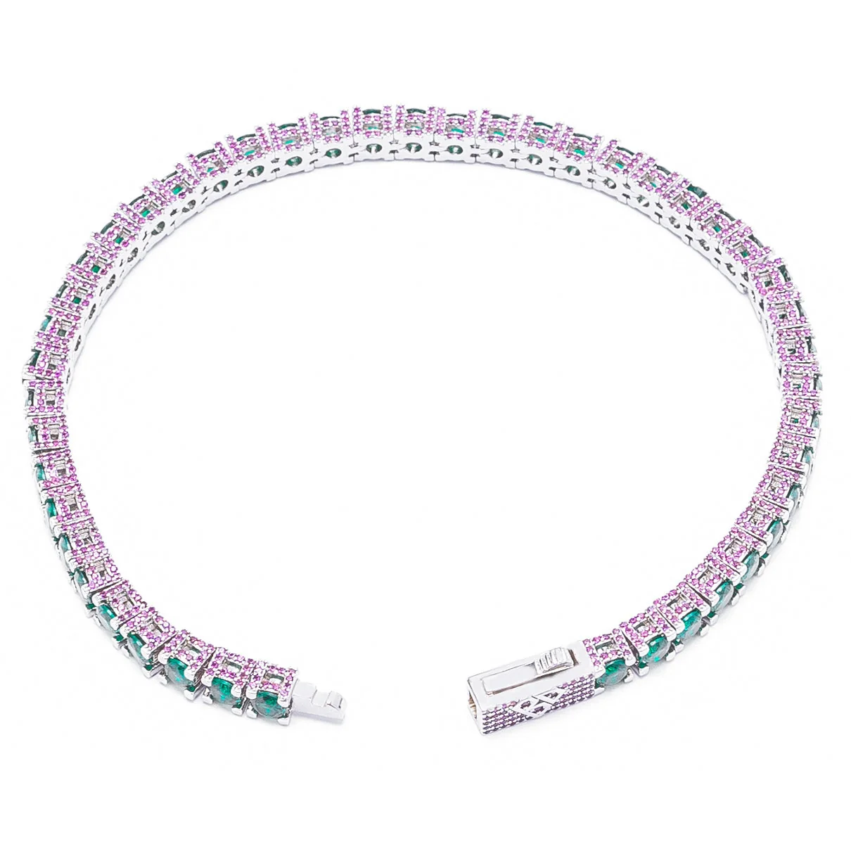 Big Daddy 4MM Silver Green Tennis Iced Out Bracelet