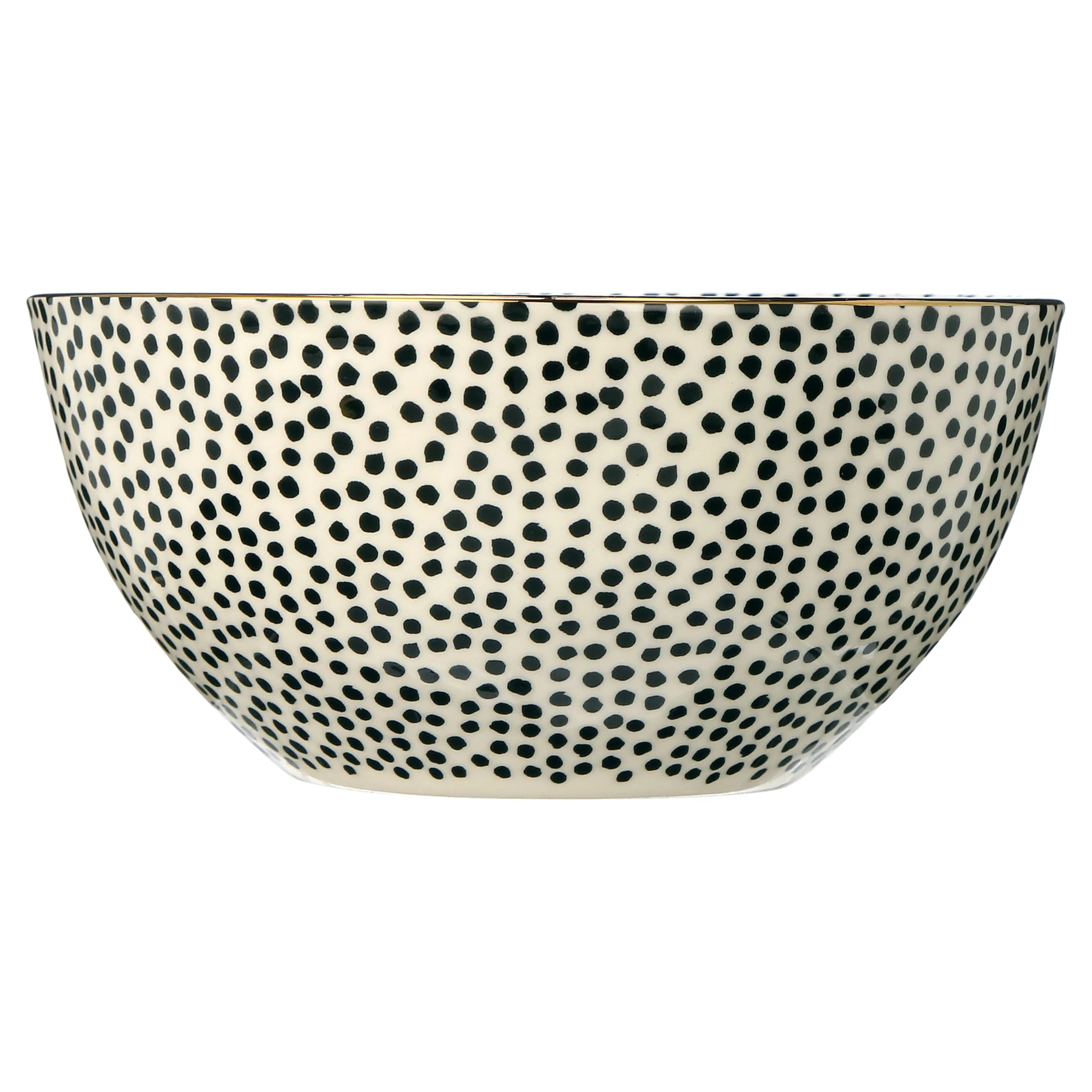 Thyme & Table 12-Piece Dinnerware Stoneware Set, Black & White Dot Collection