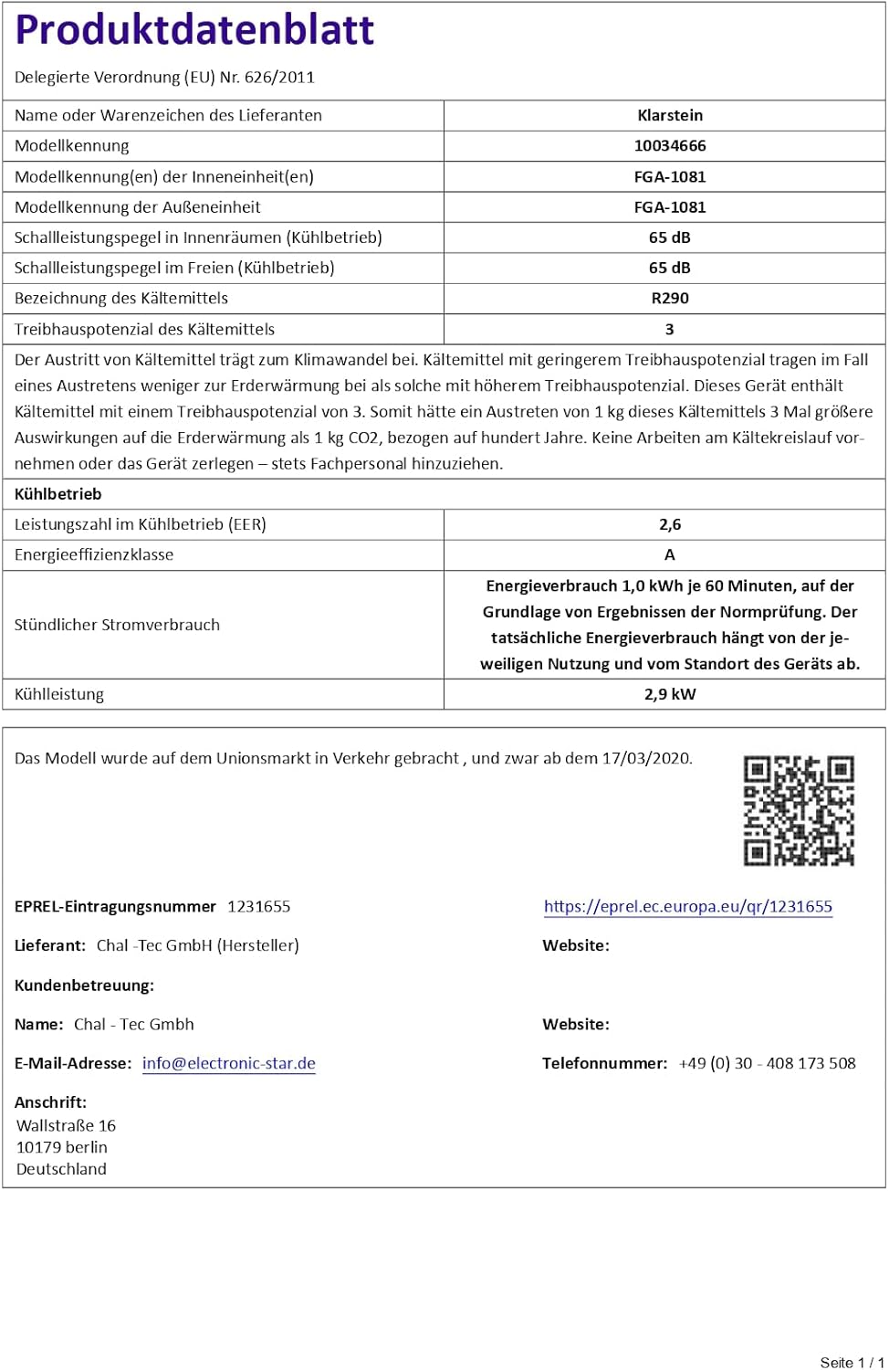 Klarstein Mobile Klimaanlage mit Abluftschlauch, 5-in-1 Klimagerät, Ventilator, Luftentfeuchter, Luftreiniger & Nachtmodus, App-Steuerung, Kleine & Portable für Wohnung & Büro, 12000 BTU