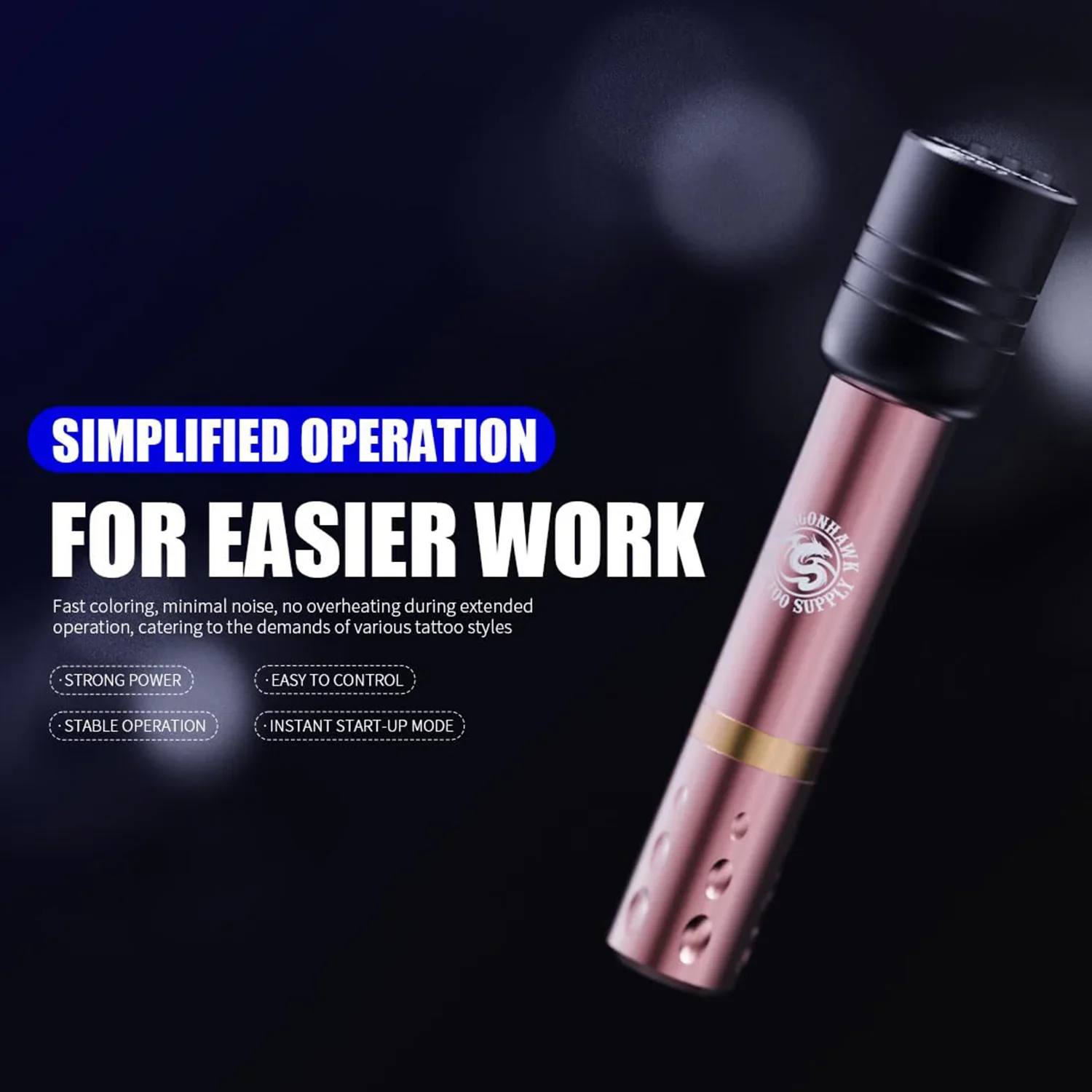 Dragonhawk S6 Pro Pluma de Tatuaje con Kit de Baterías Inalámbricas