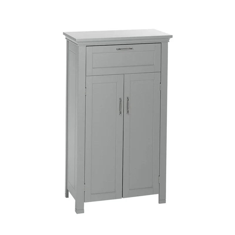 RiverRidge Somerset Gray Two-Door Storage Cabinet for Bathroom and Laundry with Drawer and Adjustable Shelf