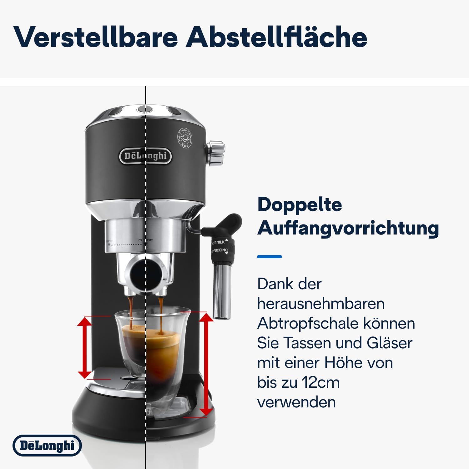 De'Longhi Dedica Style EC 685.M – Espresso Siebtrgermaschine, Espressomaschine mit professionellem Milchaufschumer, nur 15 cm breit, für Kaffeepulver oder ESE Pads, 1 l Wassertank, silber