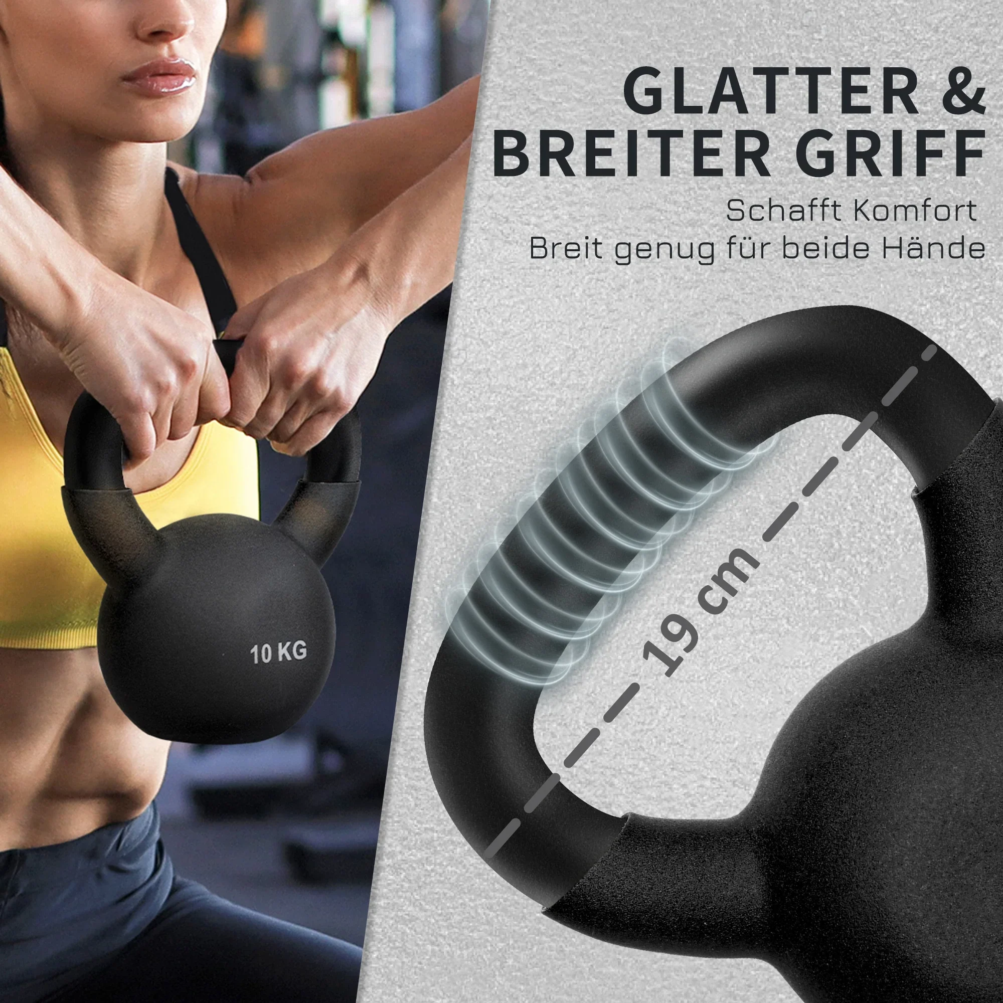 HOMCOM Kettlebell met twee handvatten, vloervriendelijk