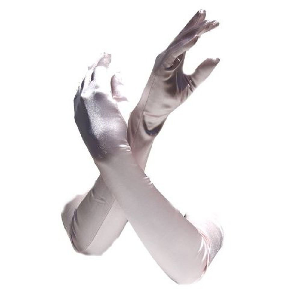 Light Pink Satin Opera Gloves 23