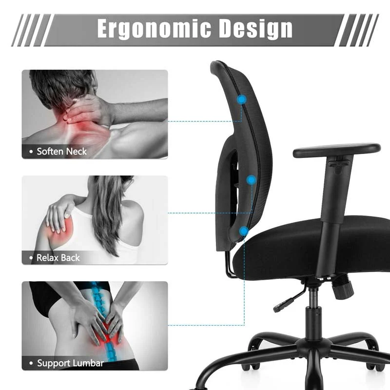 Eletriclife 400LBS Mesh Big and Tall Office Chair Swivel Task Chair