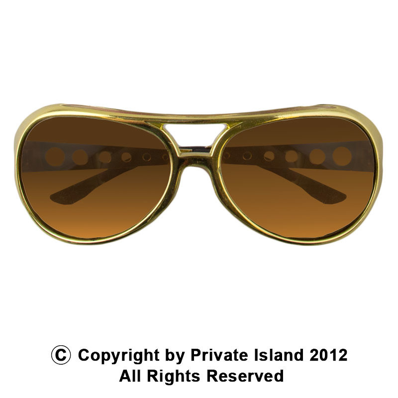 Rockstar Elvis Style Sunglasses GOLD 1131A
