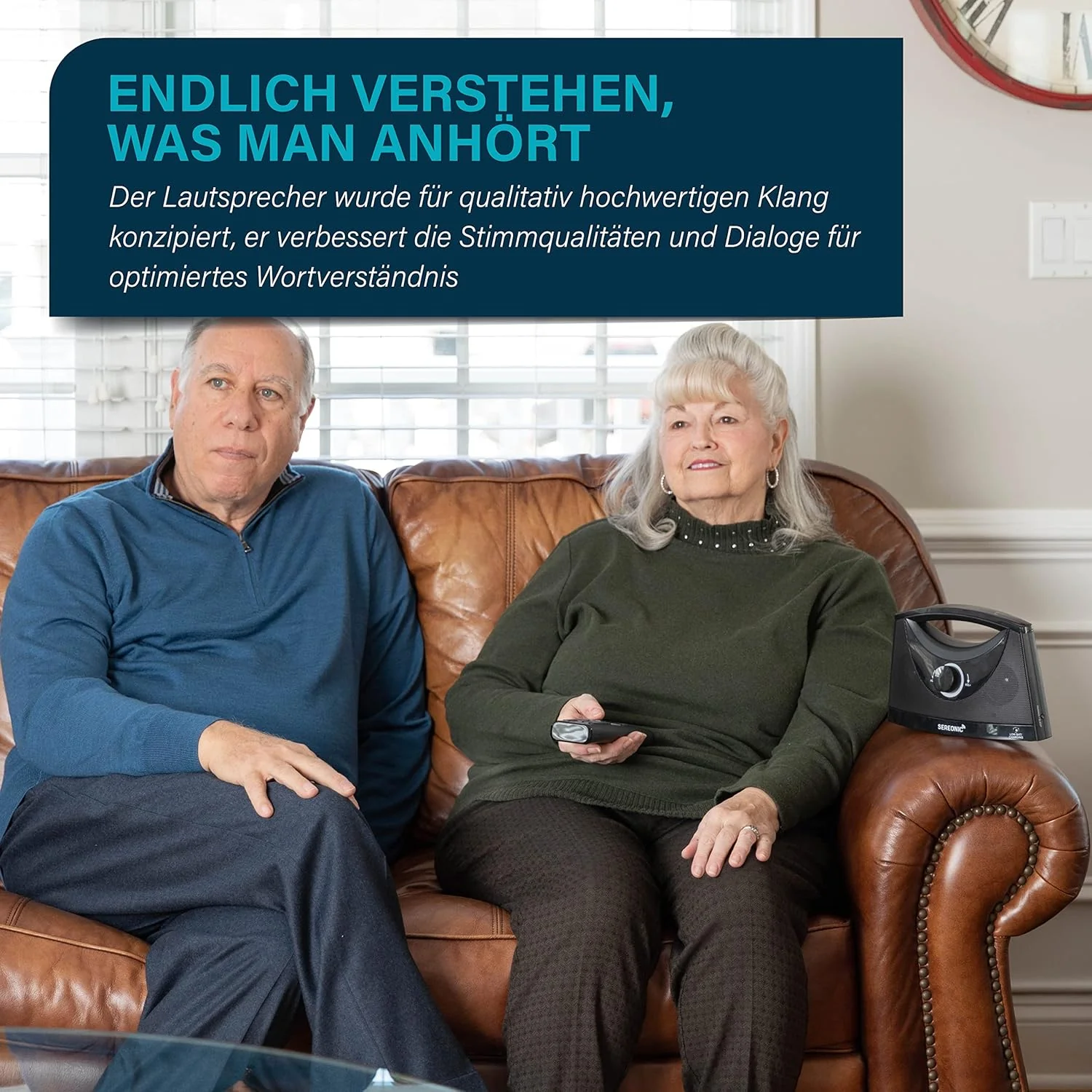 SEREONIC Draagbare Draadloze TV Luidsprekers voor Smart TV �C Ideale Luidspreker voor Televisies zonder Dreunend Geluid �C Draadloze TV Luidspreker voor Slechthorenden en Senioren �C Bereik 30 m