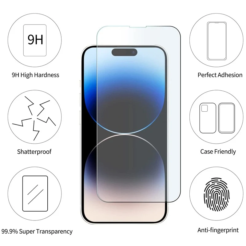 Handyh��lle f��r iPhone mit Display Schutz Glas und Kamera-Schutz  3-in-1 Set