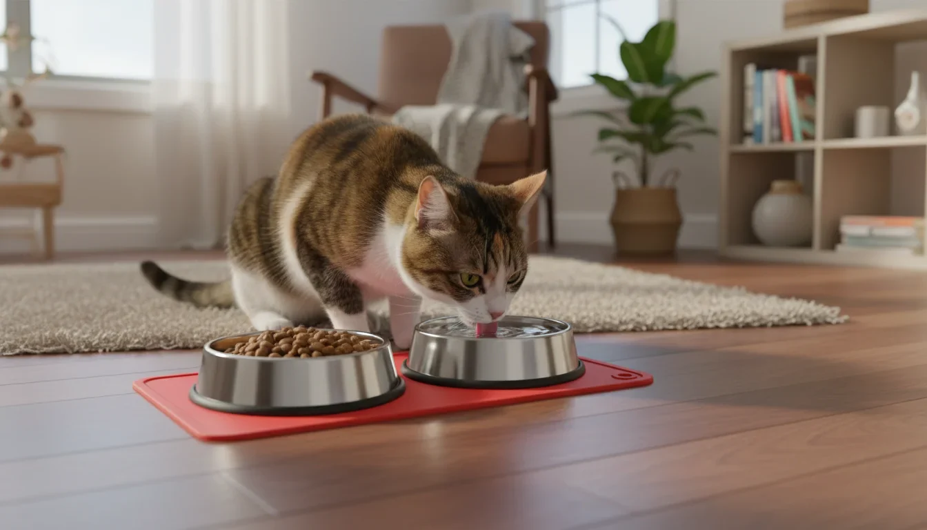 Portable Pet Feeding Mat, Foldable Waterproof Food Pad for Dogs & Cats