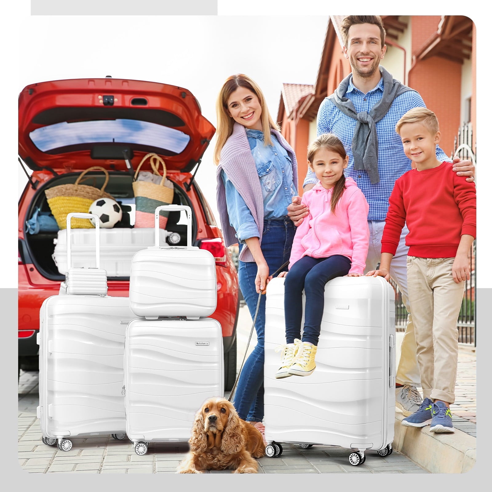 Melalenia - 5 Luggage Sets PP Hardside Spinner Luggage - (Expandable Carry-on Suitcase20