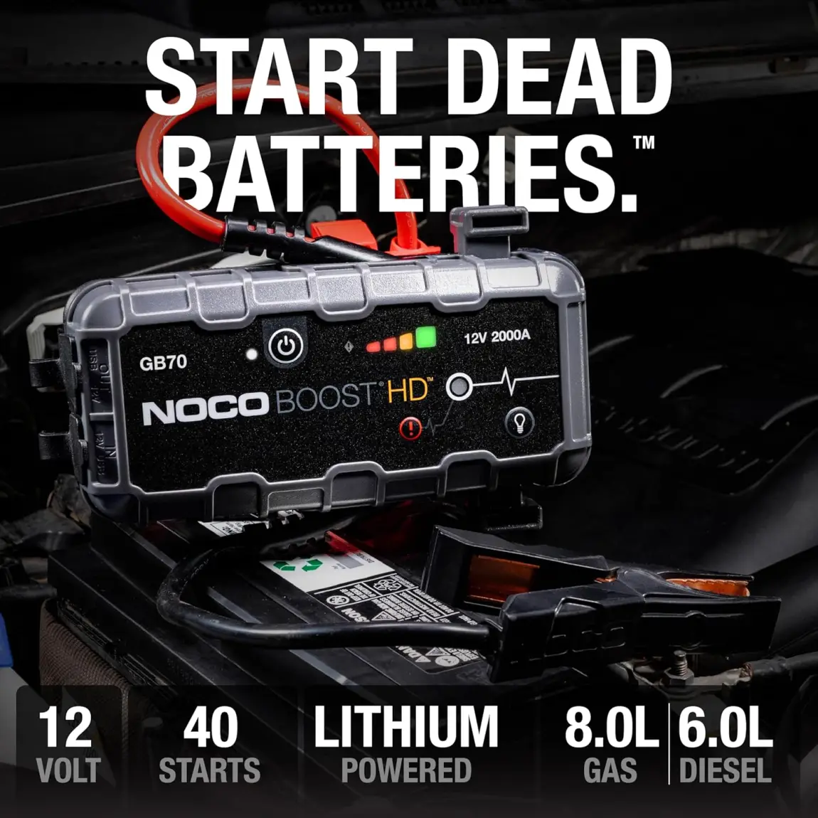 NOCO Boost XL GB50 1500 Amp 12-Volt UltraSafe Lithium Jump Starter Box Car Battery Booster Pack