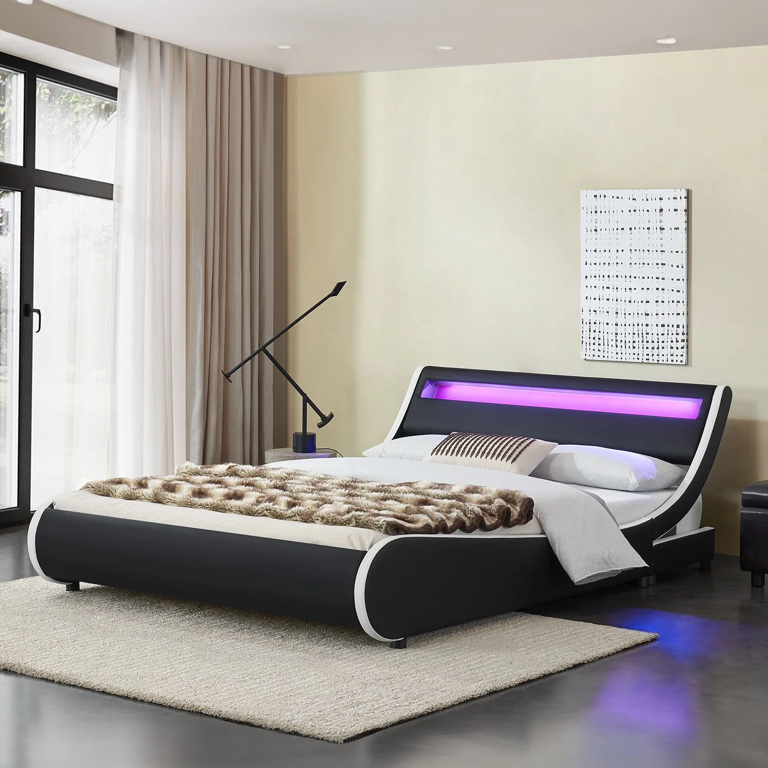 2025 Cama tapizada Valencia 140x200 cm en blanco