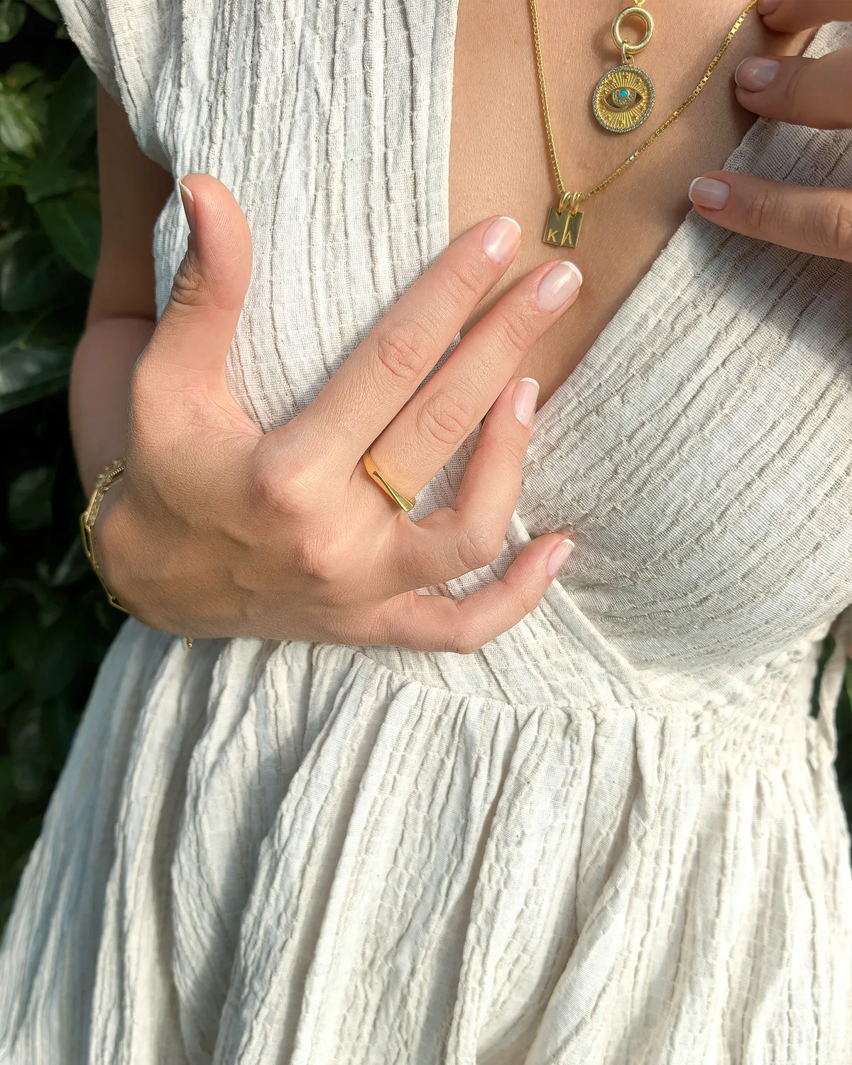 Angled Band Ring in 18K Gold Vermeil