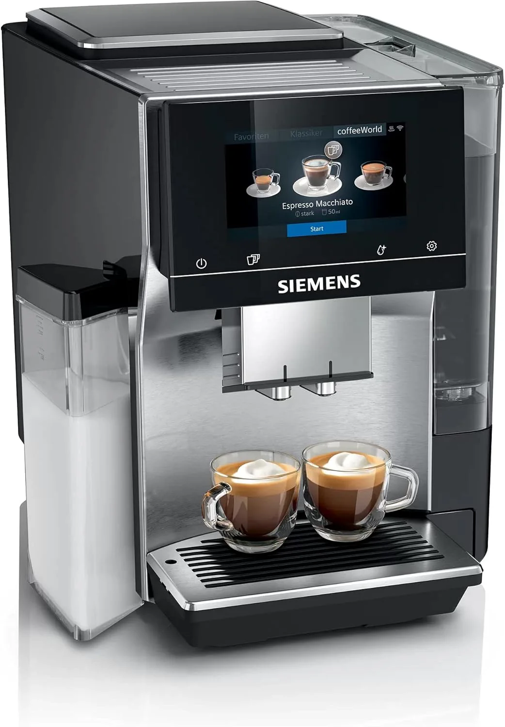 Siemens Kaffeevollautomat EQ900 TQ903D03, App-Steuerung, intuitives Full-Touch-Display, Barista-Modus, AromaBoost, Geräuschreduzierung, Premiummahlwerk, automatische Dampfreinigung, 1500 W, edelstahl