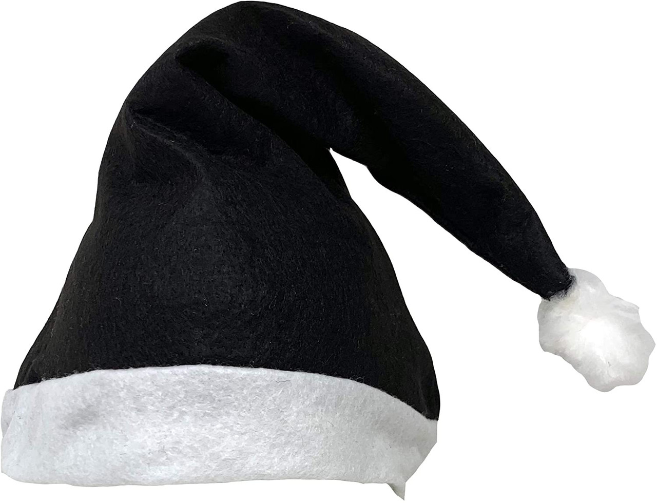 Black Santa Hats Bulk Classic Felt 12 PACK 22.5