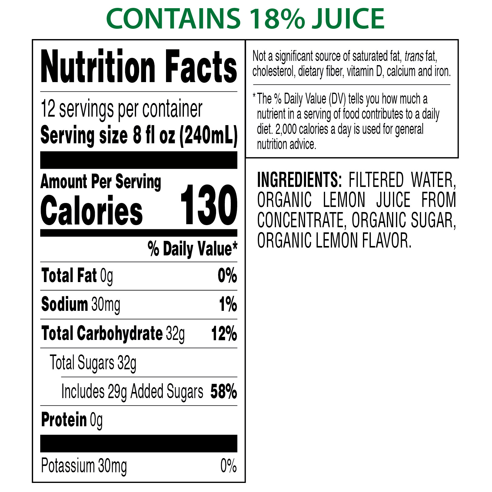 Kirkland Signature, Organic Lemonade, 96 fl oz, 2-count