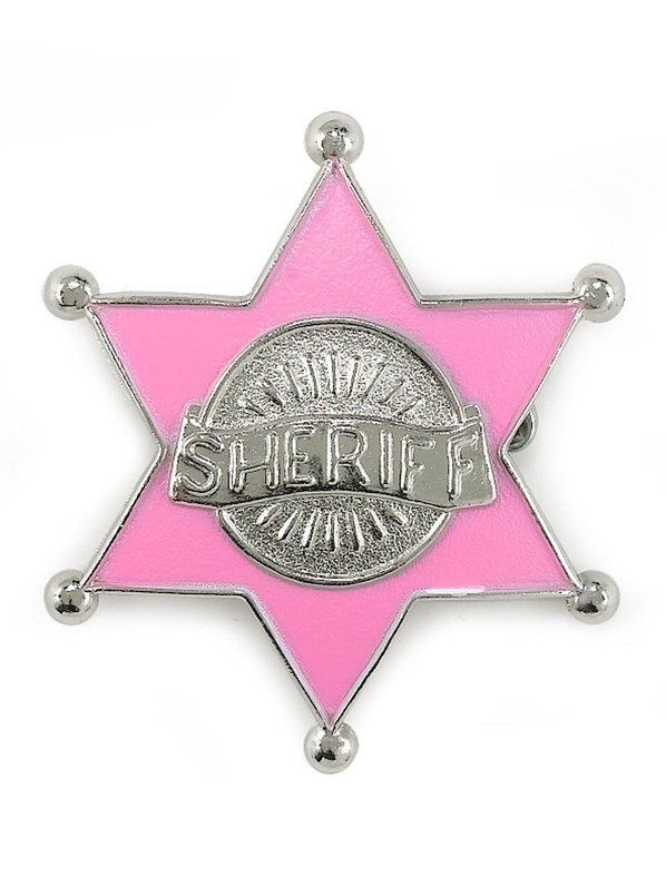 12 PACK  Pink Sheriff Badge Metal 9006PM