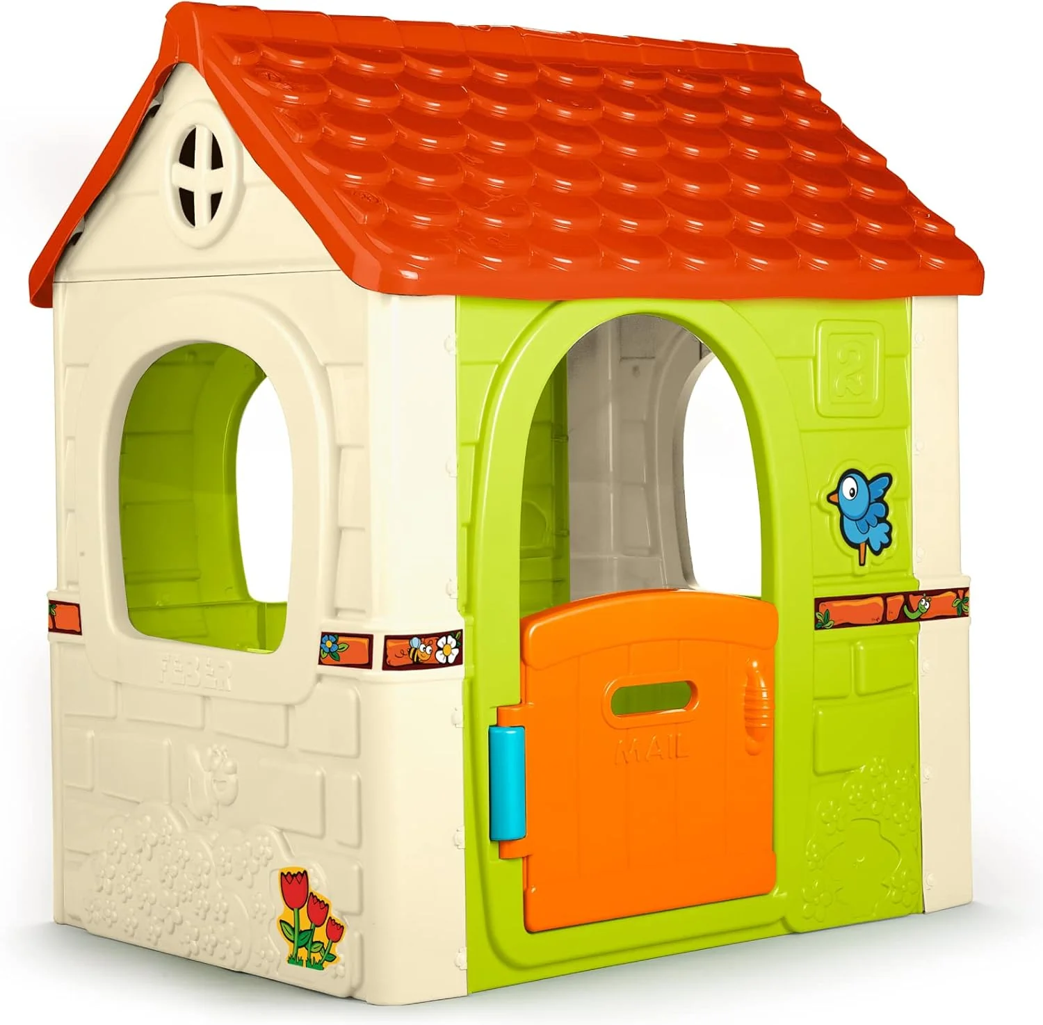 Feber - Fantasy House, Casita Infantil de Juegos con Puerta Abatible, Jugar al Aire Libre o en Casa, Resistente y de Fácil Montaje, para Niños de 2 a 6 años, Famosa (800010237), Versión previa