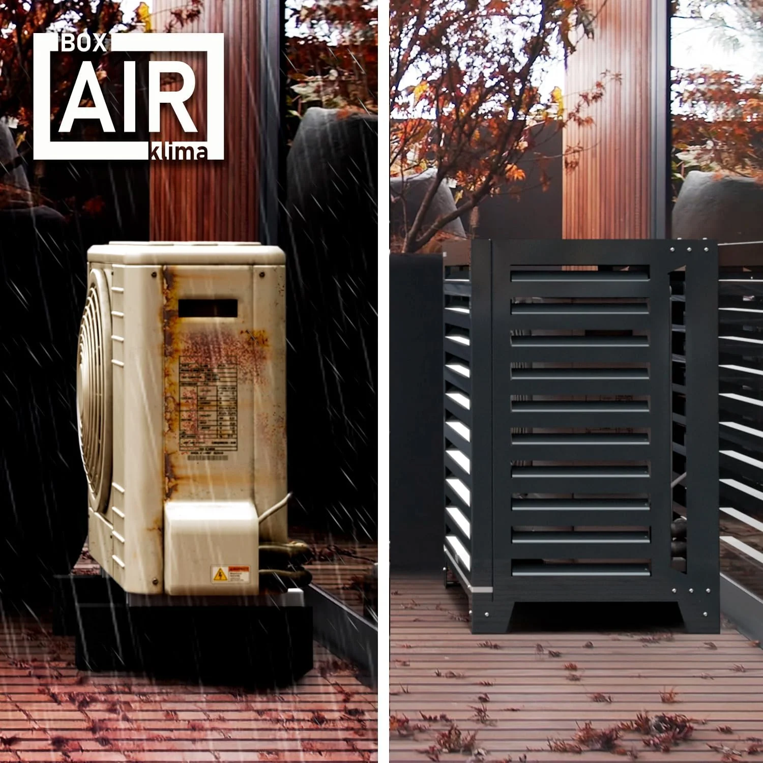 2026 Box Air Klima Abdeckung - Schallschutzhaube Wärmepumpe Schutzgitter - Verkleidung Klimaanlage Außengerät - Für Klimaanlagen und Wärmepumpen - Robuste Schutzabdeckung
