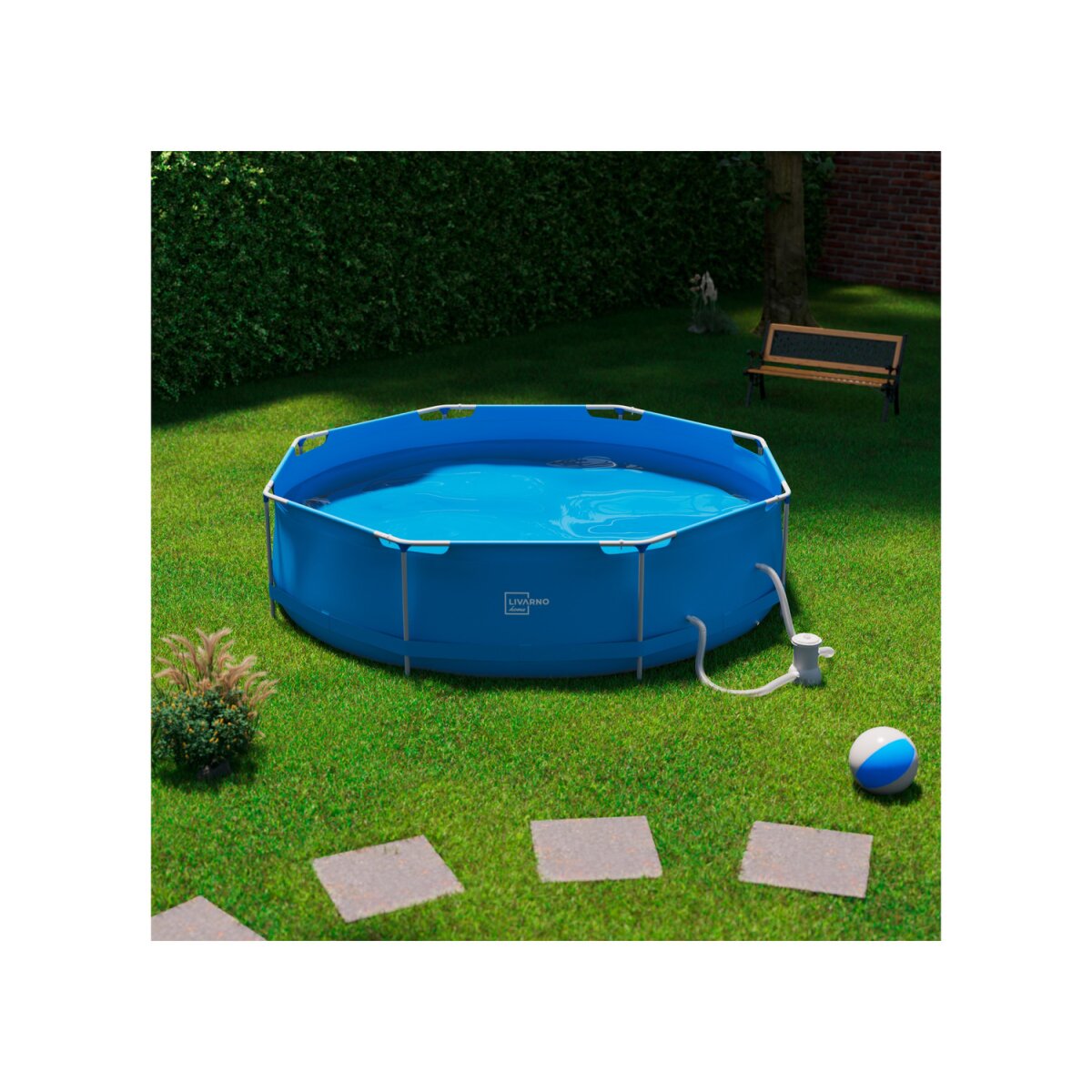 LIVARNO home Metal-Frame-Pool, Ø 300 x H 76 cm - B-Ware neuwertig