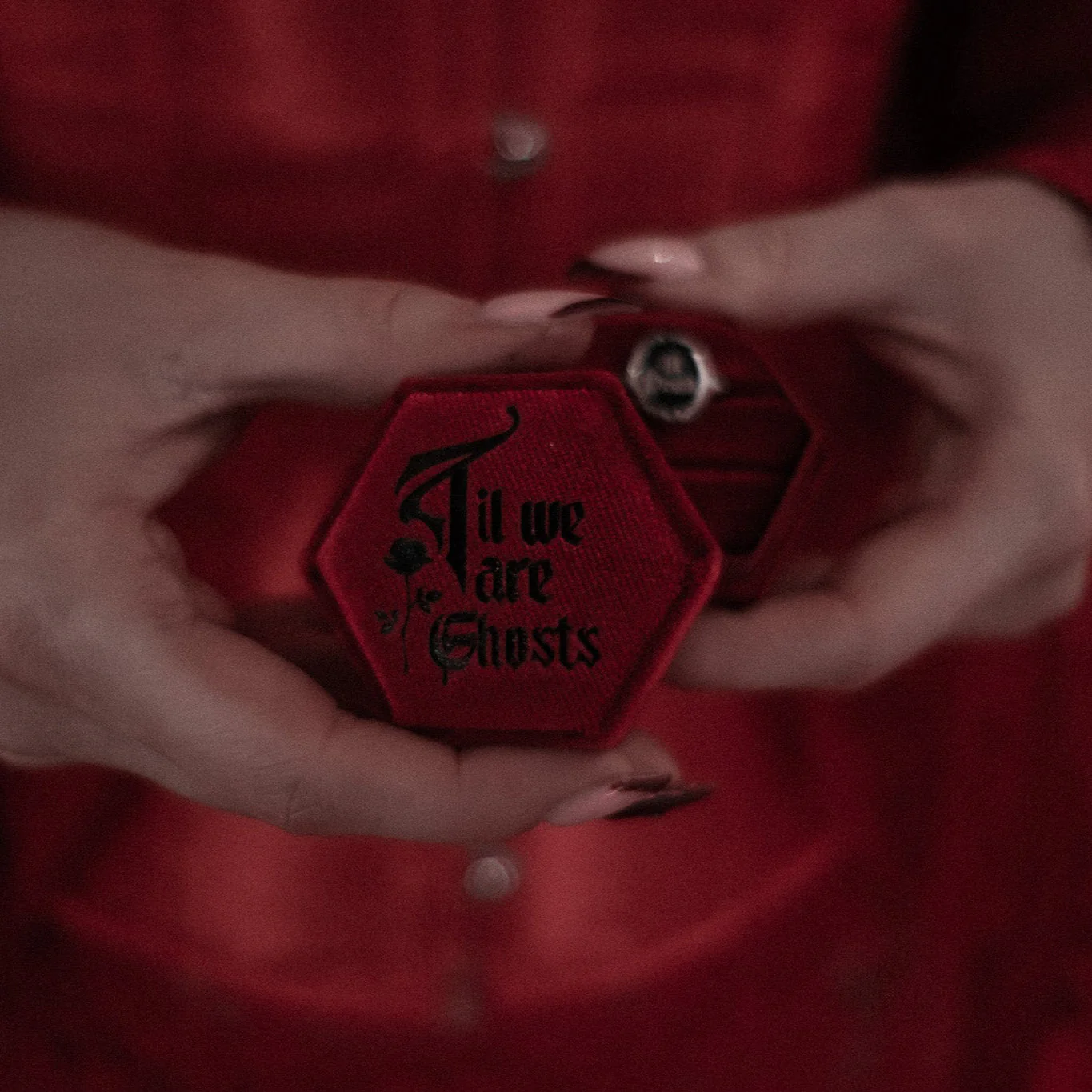 Red Hexagon 'Til We are Ghosts' Ring Box