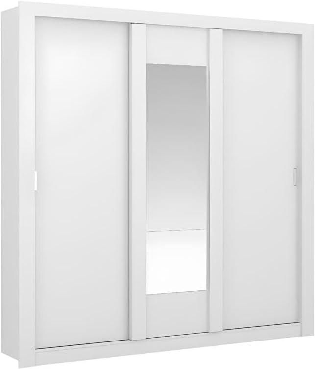 Vente-unique Wardrobe with Mirror Roxane ñ 3 Sliding Doors ñ L. 220 cm ñ White