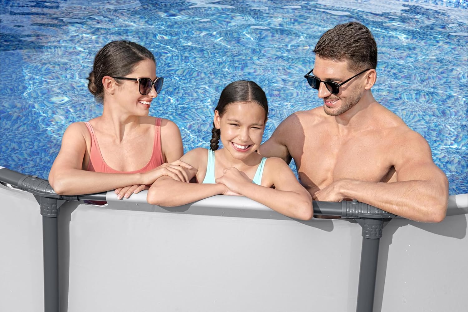 Bestway Steel Pro MAX Frame - Juego de Piscina con Bomba de Filtro (diámetro 366 x 100 cm), Color Gris Claro