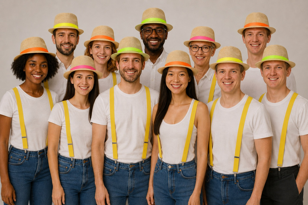 12 PACK Mix Color Band Fedora Hats WS1313MX Adult Size