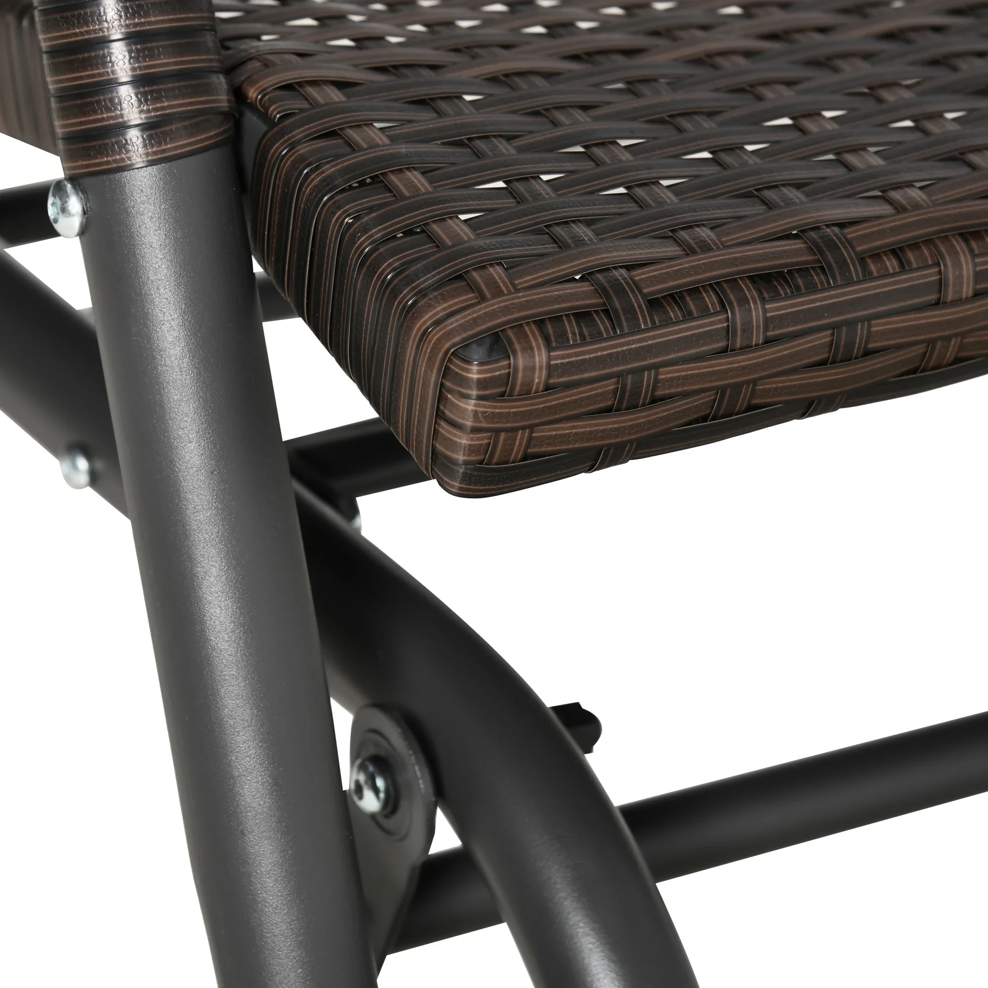 Outsunny Polyrattan Schaukelbank 2-Sitzer Braun