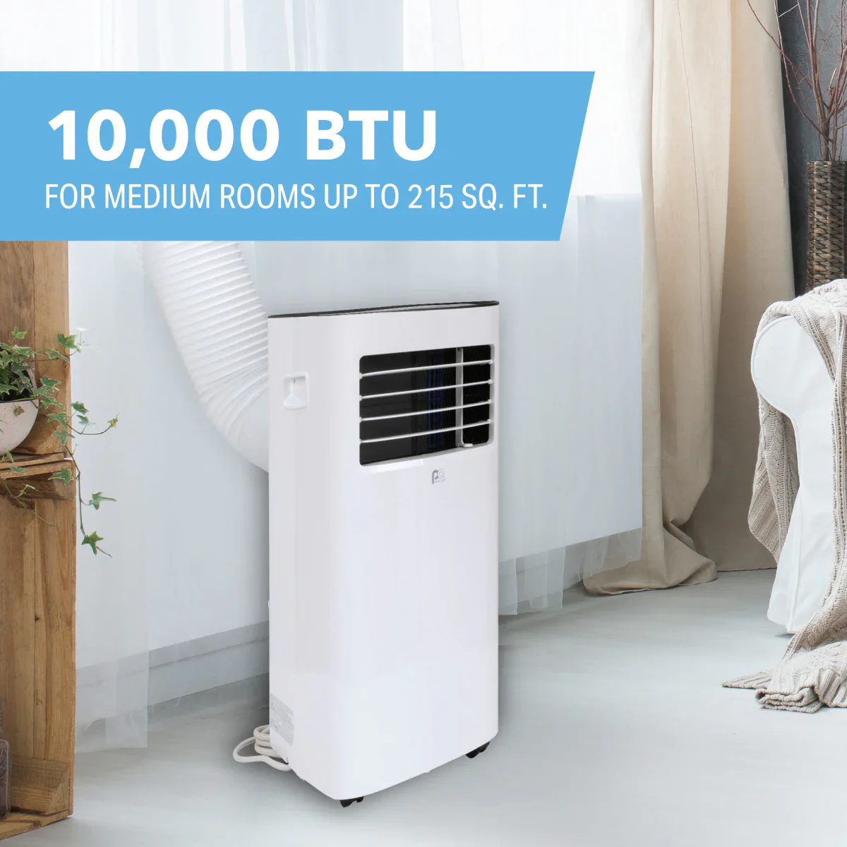 2025 Aire acondicionado portátil compacto de 10 000 BTU / 7 000 SACC con control remoto totalmente funcional