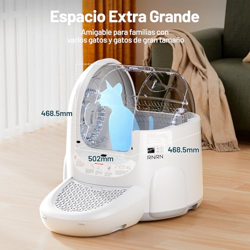 RNRN V1 Max Lettiera Gatto Autopulente, Lettiera Autopulente per Gatti Aperta 70L, Controllo APP, 360° Protezione Intelligente, Antiodore, per Più Gatti : Amazon.it: Prodotti per animali domestici
