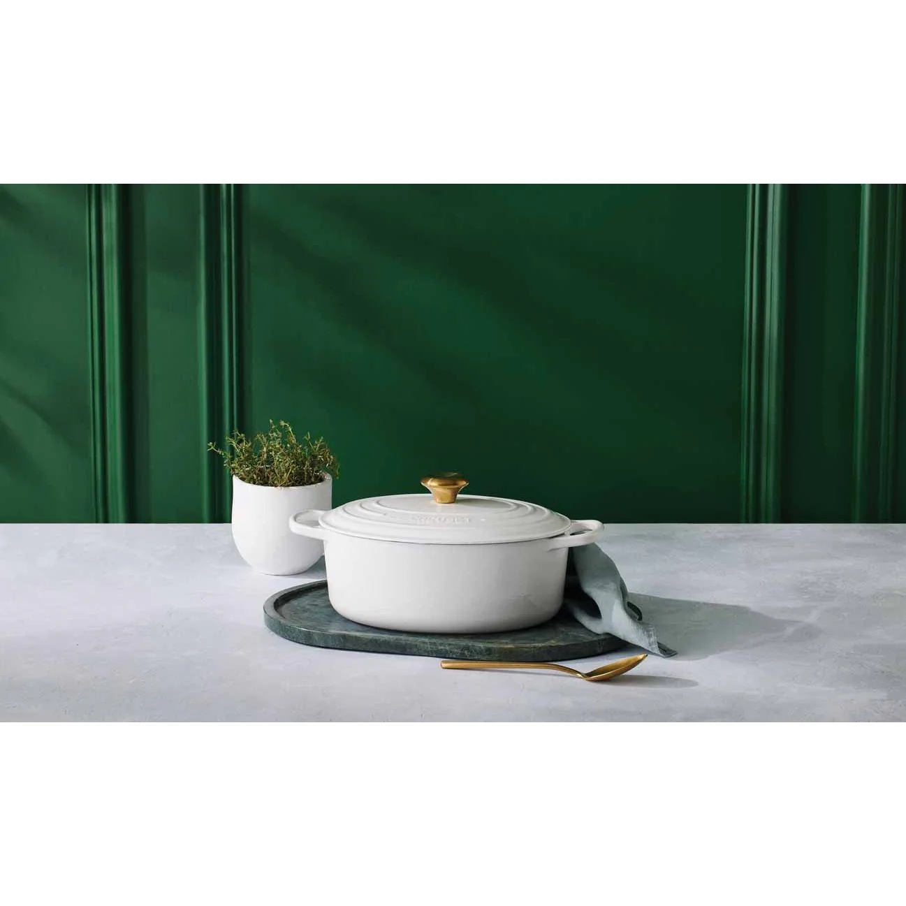 Le Creuset Pfanne Signature Bräter Oval  29 cm White