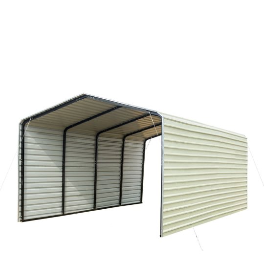 2025 TMG-CP1220F 12' x 20' All-Steel Carport with Enclosed Sides