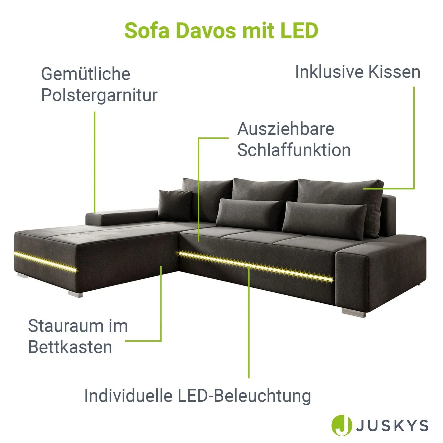 2025 Sofá Davos con LED
