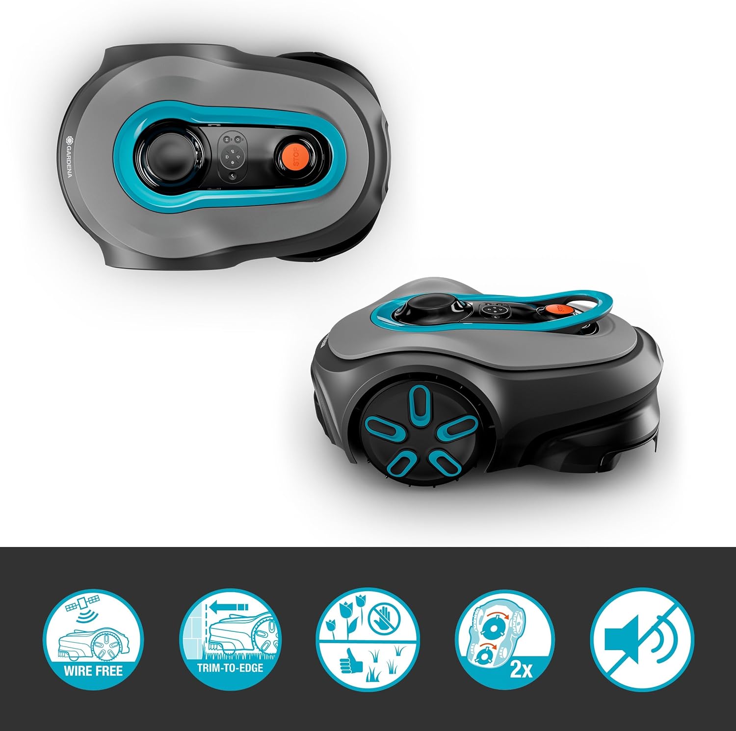 Gardena smart SILENO Free Set 750 m² Mähroboter, kabellos, für Rasenflächen bis 750 m², LONA Intelligence, ohne Begrenzungskabel, leiser Betrieb, intelligenter Mäher mit App Steuerung (19924-47)