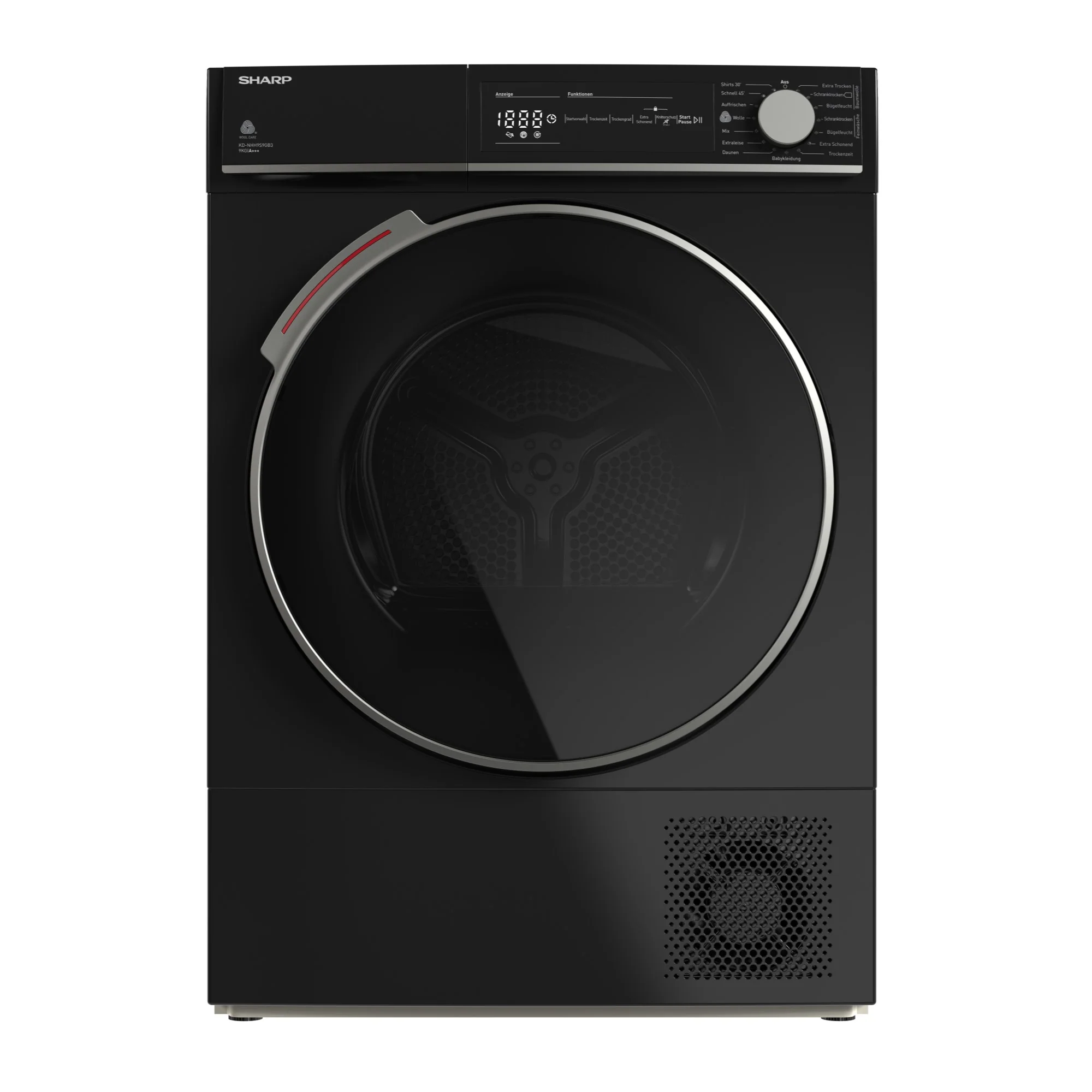 Sharp Wäschetrockner 9kg, KD-NHH9S9GB3-CH, C, schwarz