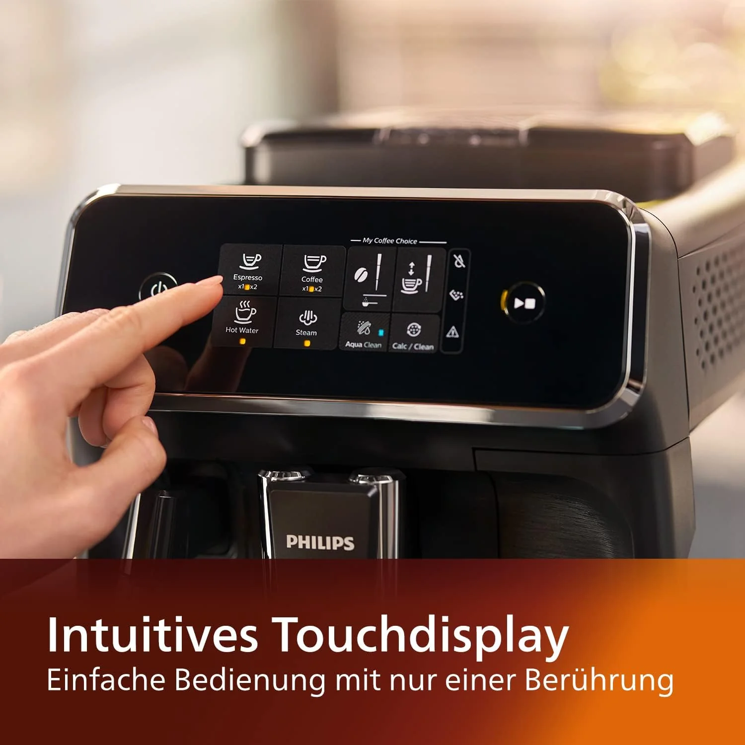 Philips Serie 2200 Espressomachine �C Klassieke Melkopschuimer, Intu?tief Touchdisplay, mat Zwart (EP2220/10)